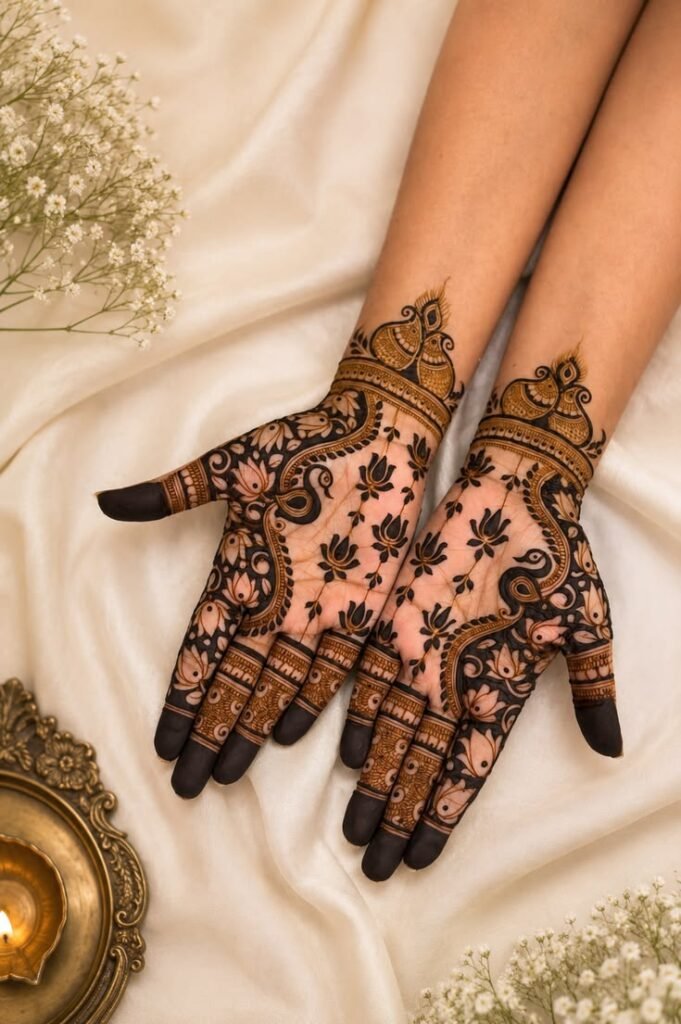 Simple Peacock Mehndi Design for Front Hands _ Elegant Bridal Henna Ideas 2026