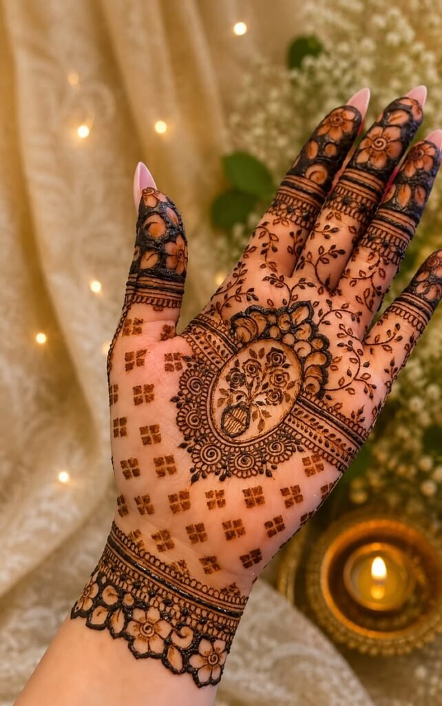 Elegant Floral Mehndi Design for Brides _ Simple & Stylish Henna Inspiration